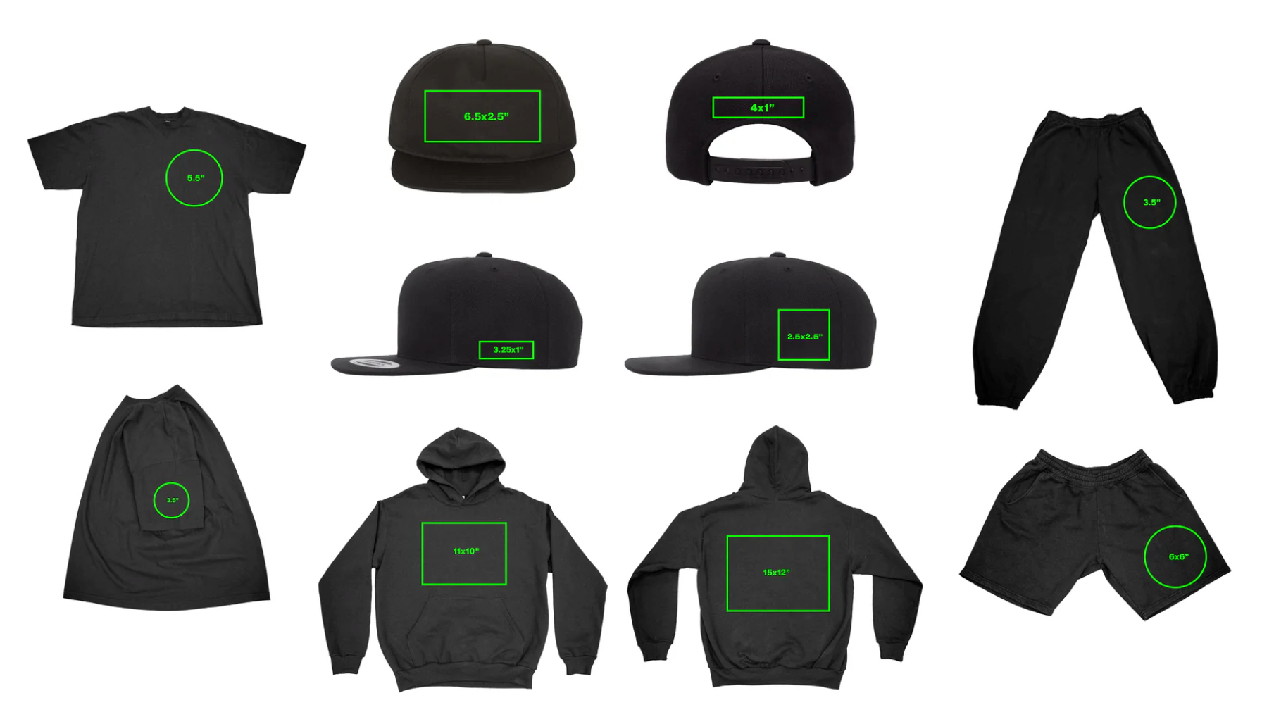 EMBROIDERY sizing specifications 1